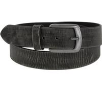Harrys-Collection Unisex Ledergürtel Büffelleder, schwarz, W 125 = L 139 | robustes Vollleder aus einem Stück, Altsilberschnalle, 3,9 cm breit, Vintage Jeansgürtel für Herren und Damen, Geschenk