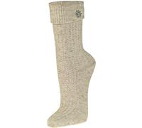 Harrys-Collection Unisex Trachtensocken mit Edelweiß für Damen und Herren, Farben:beige, Schuhgröße:43-46