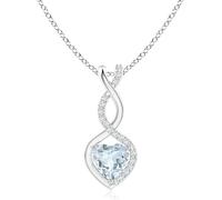 HARSHALI GEMS Natürlicher Aquamarin-Anhänger für Frauen | Herzform Aquamarin Diamant Herzanhänger Halskette