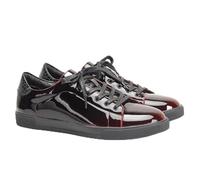 Harssidanzar Herren Casual Kleid Patent Leder Turnschuhe Lace Up Formal Oxfords Kleid Schuhe KM312EU,Burgunderrot,Size 43