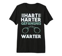 Hart Härter Gefängniswärter Arbeit Lustige JVA Handschellen Premium T-Shirt