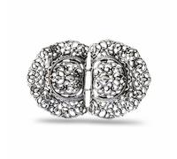 Hartmann-Knöpfe auffallende silberfarben glänzende Trachten Schliesse Metall 80mmx50mm zum Annähen (1 Stück)