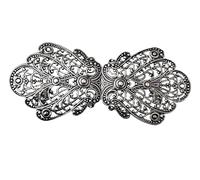 Hartmann-Knöpfe elegante altsilber farbene Trachten Schürzen Dirndl Schliesse Schnalle Trachtenschliesse Haken Metall 100mmx45mm (1 Stück)