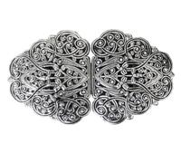 Hartmann-Knöpfe silber Trachten Schürzen Dirndl Schliesse Schnalle Verschluss aus Metallzum Annähen 90mmx50mm (1 Stück)