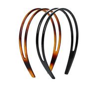 Hartplastik Stirnband Zweireihig Haarreif Damen 2 Stück Schwarz