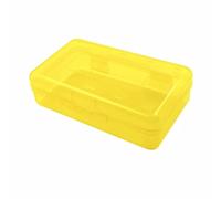 Hartschalen-Federmäppchen aus Kunststoff, solides großes Fassungsvermögen, transparente Stiftebox, Organizer für Kinder, Klassenzimmer, Schule, Bürobedarf, Aufbewahrung, gelb, 20.5cm x 12.5cm x 6cm