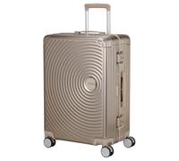 Hartschalen-Trolley AMERICAN TOURISTER "SOUNDBOX ALU, verschiedene Größen und Farben", Gr. B/H/T: 47cm x 68cm x 29cm 73 l, braun (bronze), Aluminium, Koffer, Hartschalen-Koffer zwei TSA-Schlösser Alum
