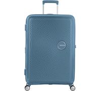 Hartschalen-Trolley AMERICAN TOURISTER "SOUNDBOX, in verschiedenen Farben und Größen", Gr. B/H/T: 51,5cm x 77cm x 29,5cm 97 l, blau (stone blau), Polypropylen, unifarben, Koffer, Reisekoffer Trolley A
