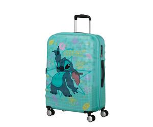 Hartschalen-Trolley AMERICAN TOURISTER "WAVEBREAKER DISNEY, verschiedene Motive", Gr. B/H/T: 47cm x 67cm x 26cm 64 l, stitch flower, ABS, Koffer, Reisekoffer Reisegepäck (37367518-0) stitch flower