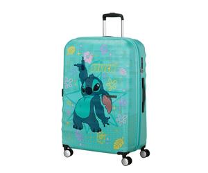 Hartschalen-Trolley AMERICAN TOURISTER "WAVEBREAKER DISNEY, verschiedene Motive", Gr. B/H/T: 52cm x 77cm x 29cm 96 l, stitch flower, ABS, Koffer, Reisekoffer Reisegepäck (81275242-0) stitch flower