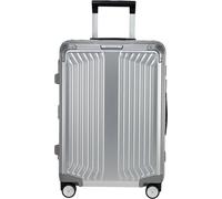 Hartschalen-Trolley SAMSONITE "LITE-BOX ALU", Gr. B/H/T: 40cm x 55cm x 23cm 40 l, silber (aluminium), Aluminium, unifarben, festlich, Koffer, aus Aluminium, mit voll gefüttertem Innenraum, mit Kantens
