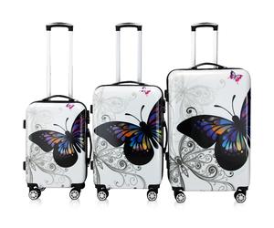 Hartschalenkoffer-Set Butterfly 3-tlg Polycarbonat