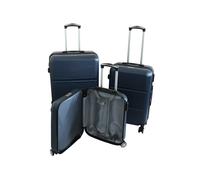 Hartschalenkoffer Trolley Set 3-teilig blau XL-L-M mit Zahlenschloss