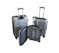 Hartschalenkoffer Trolley Set 3-teilig silber XL-L-M mit Zahlenschloss