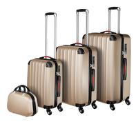 Hartschalenkoffer und Beauty-Case Set 4-tlg. - champagner 30.50 x 48.00 x 75.00 cm