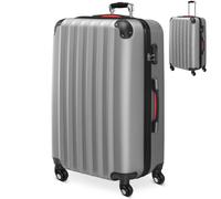 Hartschalenkoffer XL Rollen 360º Reisekoffer 90L Silber ABS