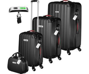 Hartschalenkofferset Cleo 4-tlg. mit Kofferwaage - schwarz 30.50 x 48.00 x 75.00 cm