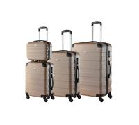 Hartschalenkofferset "Essential" mit 360° Rollen, Größen M/L/XL, 3er-Set + Beauty Case x champagner x