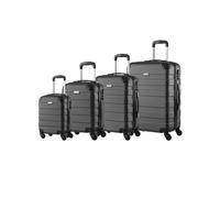 Hartschalenkofferset "Essential" mit vier Koffergrößen, Kantenschutz, Zahlenschloss, 4er-Set x schwarz x