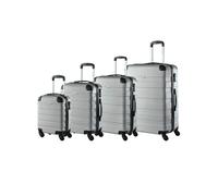 Hartschalenkofferset "Essential" mit vier Koffergrößen, Kantenschutz, Zahlenschloss, 4er-Set x silber x