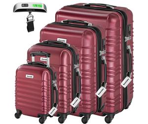 Hartschalenkofferset Mila 4-tlg. mit Kofferwaage - weinrot 32.00 x 50.00 x 76.00 cm