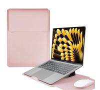 HaruYo 15-16 Zoll Laptop Sleeve Laptophülle, Laptoptasche mit Standfunktion, Computer Tasche mit Zubehörtasche für MacBook Pro 16, 15 Zoll Dell,Lenovo,Acer,Huawei MateBook (15-16 Zoll Rosa)