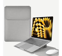 HaruYo 15-16 Zoll Laptop Sleeve Laptophülle, Laptoptasche mit Standfunktion, Computer Tasche mit Zubehörtasche für MacBook Pro 16, 15 Zoll Dell,Lenovo,Acer,Huawei MateBook (15-16 Zoll Silber)