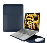 HaruYo 15-16 Zoll Laptop Sleeve Laptophülle, Laptoptasche mit Standfunktion, Computer Tasche mit Zubehörtasche für MacBook Pro 16, 15 Zoll Dell,Lenovo,Acer,Huawei MateBook (15-16 Zoll Blau)