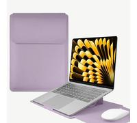 HaruYo 15-16 Zoll Laptop Sleeve Laptophülle, Laptoptasche mit Standfunktion, Computer Tasche mit Zubehörtasche für MacBook Pro 16, 15 Zoll Dell,Lenovo,Acer,Huawei MateBook (15-16 Zoll Grau lila)
