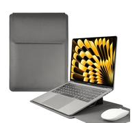 HaruYo 15-16 Zoll Laptop Sleeve Laptophülle, Laptoptasche mit Standfunktion, Computer Tasche mit Zubehörtasche für MacBook Pro 16, 15 Zoll Dell,Lenovo,Acer,Huawei MateBook (15-16 Zoll Grau)