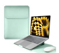 HaruYo 15-16 Zoll Laptop Sleeve Laptophülle,mit Standfunktion, Computer Tasche für MacBook Pro 16, 15 Zoll Dell,Lenovo,Acer,Huawei MateBook (15-16 Zoll leuchtendes leuchtendes Grün)