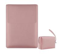 HaruYo 15-16 Zoll Laptop Sleeve Laptophülle mit Standfunktion, Computer Tasche mit Zubehörtasche für MacBook Pro 16, 15 Zoll Dell,Lenovo,Acer,Huawei MateBook (15-16 Zoll Dunkelrosa
