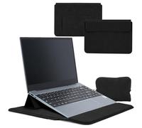 HaruYo Laptophülle für 12-13-14-15-15.6-16 Zoll mit Standfunktion, Handgelenkauflage, Netzteiltasche, Computer Tasche für MacBook Air Pro iPad Apple/Surface Lenovo HP (12"/13"/13.3"/14" Schwarz)