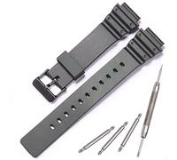Harz Armband Kompatibel mit Casio MRW-200H Uhrenarmband Männer Frauen Ersatz Schwarz Gummi Armbanduhr Bracelet (Black)