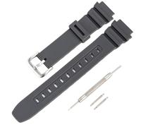 Harz Armband Kompatibel mit Casio Uhren AE-1200WH/1100, SGW-300/400, MRW-200, W218H, Schwarzes Ersatzarmband aus Gummi für Damen und Herren Uhren (Grau)