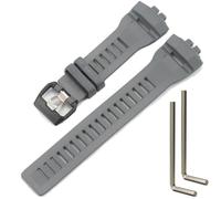 Harz Ersatzband kompatibel mit Casio GBD200UU-9 GBD-200 GBD-200-1JF Männer GBD200 Quadrat 10631654 schwarzes wasserdichtes Gummiarmband (Grey)