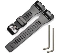 Harz Uhr Armband kompatibel mit Casio GBD-100 GBD-100SM Gbd-100 Herren Ersatz Uhr Armband schwarz Sport wasserdicht Armband (Black)
