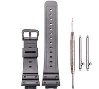 Harz Uhrenarmband Kompatibel mit Casio GA2100 GA2110 GA-B2100 Serie Schwarz Männer Ersatz Armband Sport Wasserdichtes Armband (Black Black Buckle)