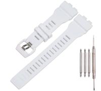 Harz Uhrenarmband Kompatibel mit Casio GBA-800 Herren GBD800 Uhrenarmband Sport Wasserdichter Gummi Ersatz Armbanduhr Zubehör (White)
