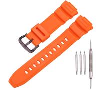Harz Uhrenarmband Kompatibel mit Casio Herren MCW100H WS220 Sport Wasserdichtes Ersatzarmband Orange Schwarz Armband (Orange metal buckle)