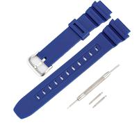 Harzarmband kompatibel mit Casio Uhren AE-1200WH/1100, SGW-300/400, MRW-200, W218H, Schwarzes Ersatzarmband aus Gummi für Damen und Herren Uhren (Blau)