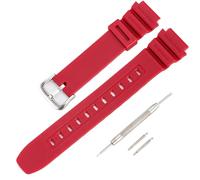 Harzarmband kompatibel mit Casio Uhren AE-1200WH/1100, SGW-300/400, MRW-200, W218H, Schwarzes Ersatzarmband aus Gummi für Damen und Herren Uhren (Rot)