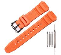 Harzharz Armband Kompatibel mit Casio AE1200WH AE-1300WH F108WH W218H W-219H W-800H, Wasserdichtes Ersatzarmband für Herrenuhren (Orange Black buckle)