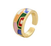 Hasdnker Damen Ring Ringe Bijouterie Herren Kreative Gold Farbe Nähte Emaille Ring Frauen Mode Schmuck