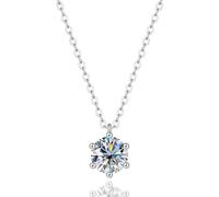 Hasdnker Halskette Ketten Schmuck Herren Frauen Anhänger Necklace Moissanite Anhänger Halskette Für Frauen Hochzeit Braut Edlen Schmuck 3 Karat