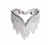 Hasdnker Ring Ringe Damen Bijouterie Herren Exquisite Engelsflügel Mode Silber Farbe Ring Männer Frauen Alltagskleidung Cocktail Party Prom Einstellbar