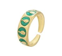 Hasdnker Ring Ringe Damen Bijouterie Herren Gold Farbe Retro Böhmischen Jungfrau Maria Ring Für Frauen Emaille Runde Frauen Öffnen Ringe Modeschmuck Goldgrün