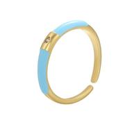 Hasdnker Ring Ringe Damen Bijouterie Herren Goldfarbener Emaille-Tropfölring Für Frauen, Offener Ring Mit Zirkonia, Sommer-Neon-Party-Ring, Schmuck, Goldblau