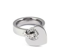 Hasdnker Ring Ringe Damen Bijouterie Herren Herzförmiger Anhängerring Mit Zirkonia Für Damen, Valentinstag, Gold/Roségold/Silber, Schmuck 9 Silber
