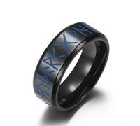 Hasdnker Ring Ringe Damen Bijouterie Herren Leuchtender Ring Mit Wikingertext, Innerer Lichtbogenspiegel, Rot Graviert, Nordischer, Einfacher Herrenring Im Europäischen Stil, 10 Schwarz